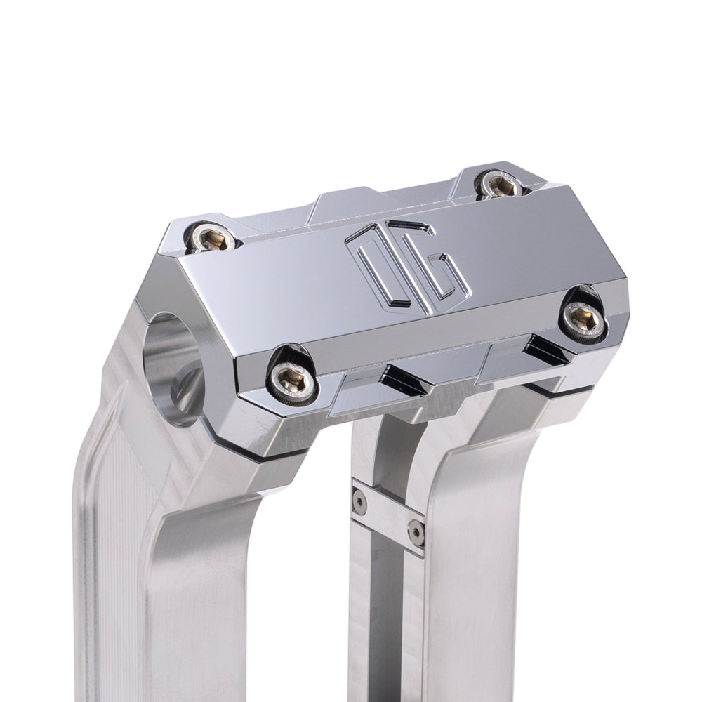 OG Aluminum 10.5 inch Pull Back Risers with Chrome Standard Top Clamp