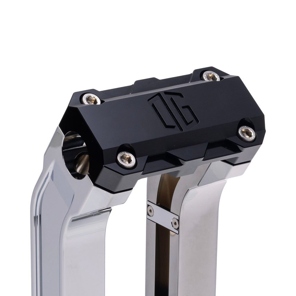 OG Chrome 10.5 inch Pull Back Risers with Black Standard Top Clamp