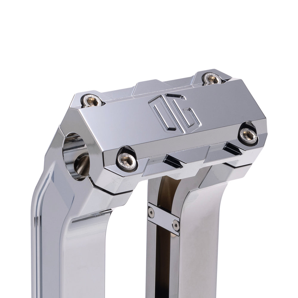 OG Chrome 10.5 inch Pull Back Risers with Chrome Standard Top Clamp