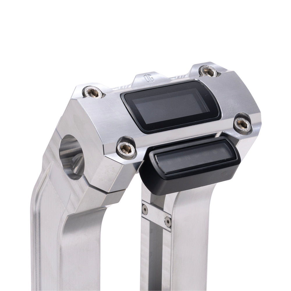 OG Aluminum 10.5 inch Straight Risers with Aluminum Digital Gauge Cut Out Top Clamp