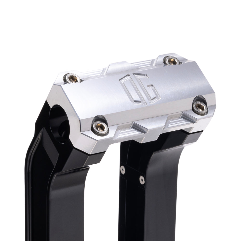 OG Black 10.5 inch Straight Risers with Aluminum Standard Top Clamp