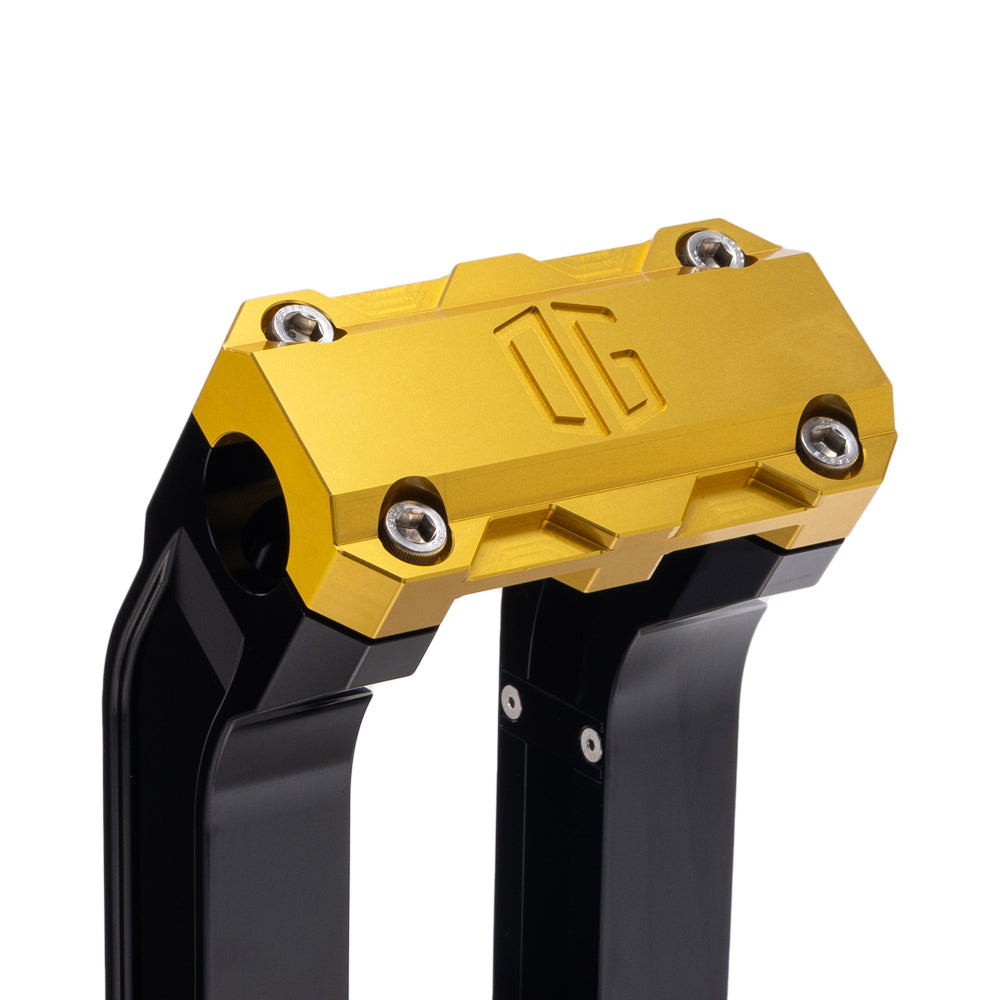 OG Black 10.5 inch Straight Risers with Gold Standard Top Clamp