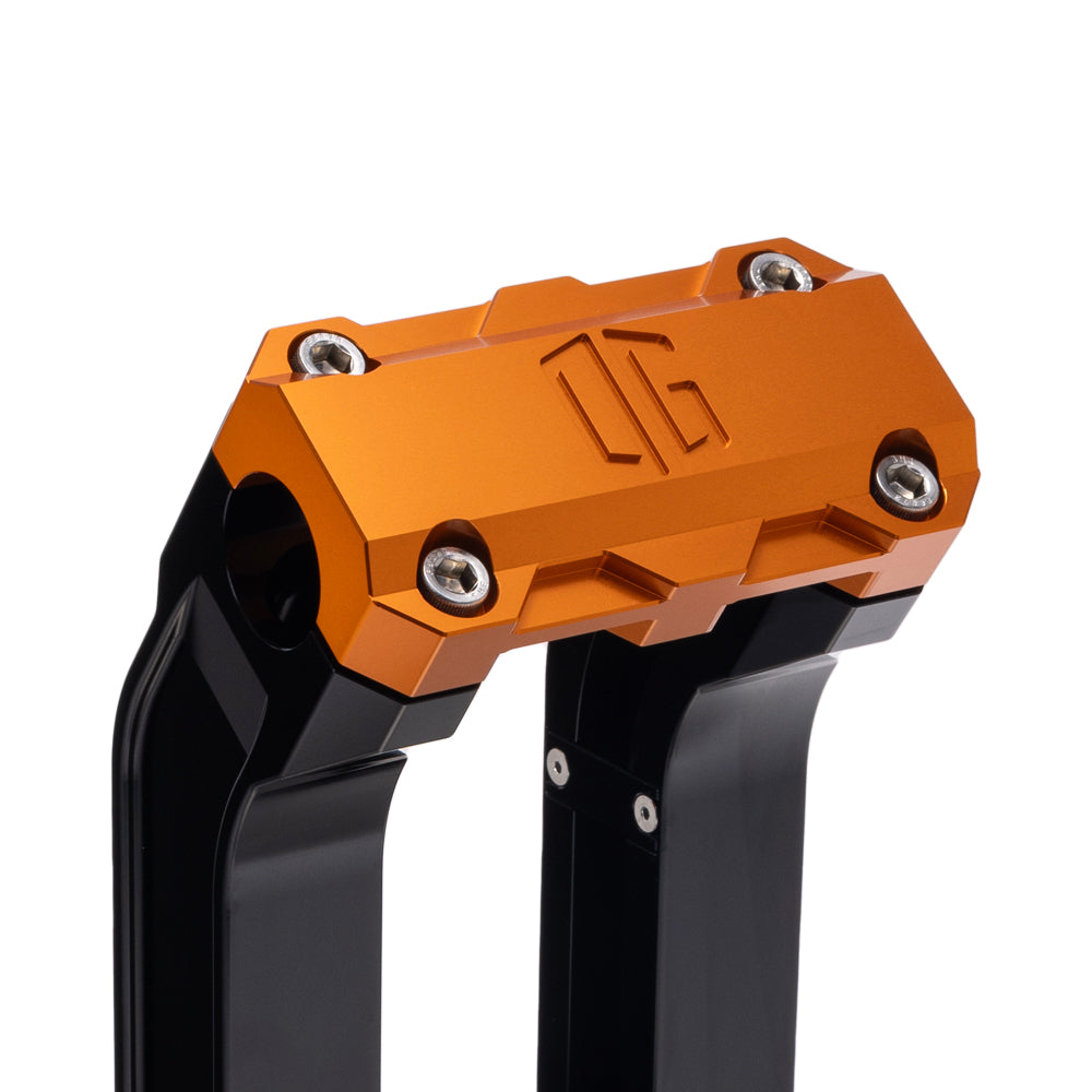 OG Black 10.5 inch Straight Risers with Orange Standard Top Clamp