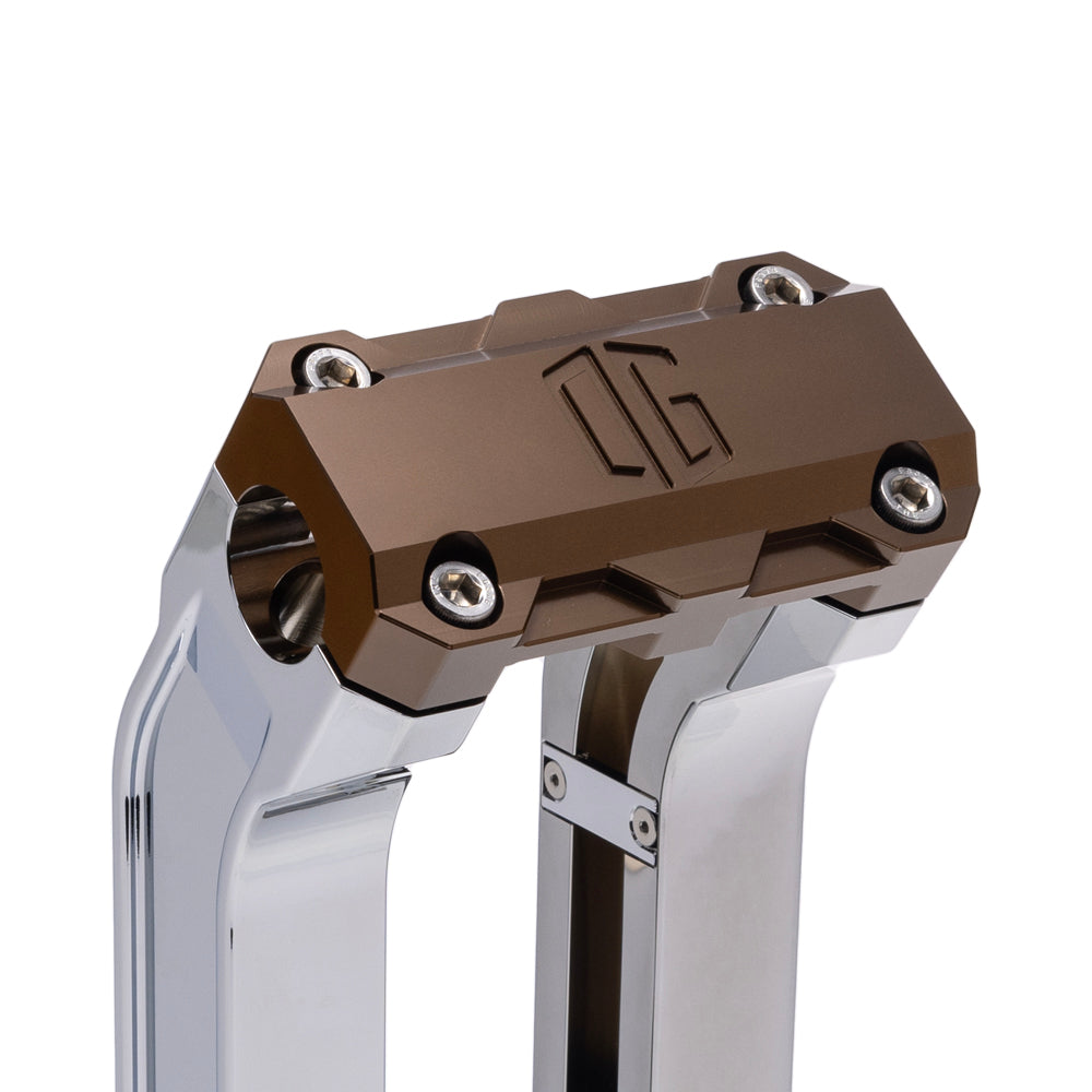 OG Chrome 10.5 inch Straight Risers with Bronze Standard Top Clamp