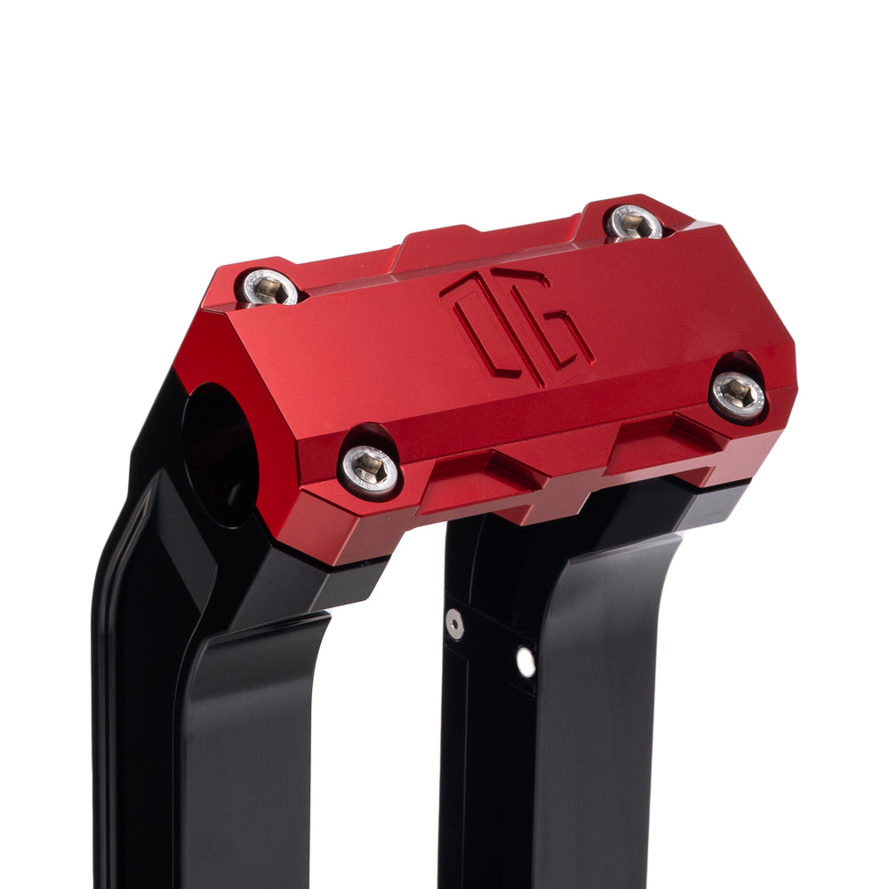 OG Black 6.5 inch Pull Back Risers with Red Standard Top Clamp