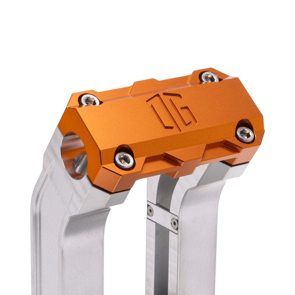 OG Aluminum 8.5 inch Straight Risers with Orange Standard Top Clamp