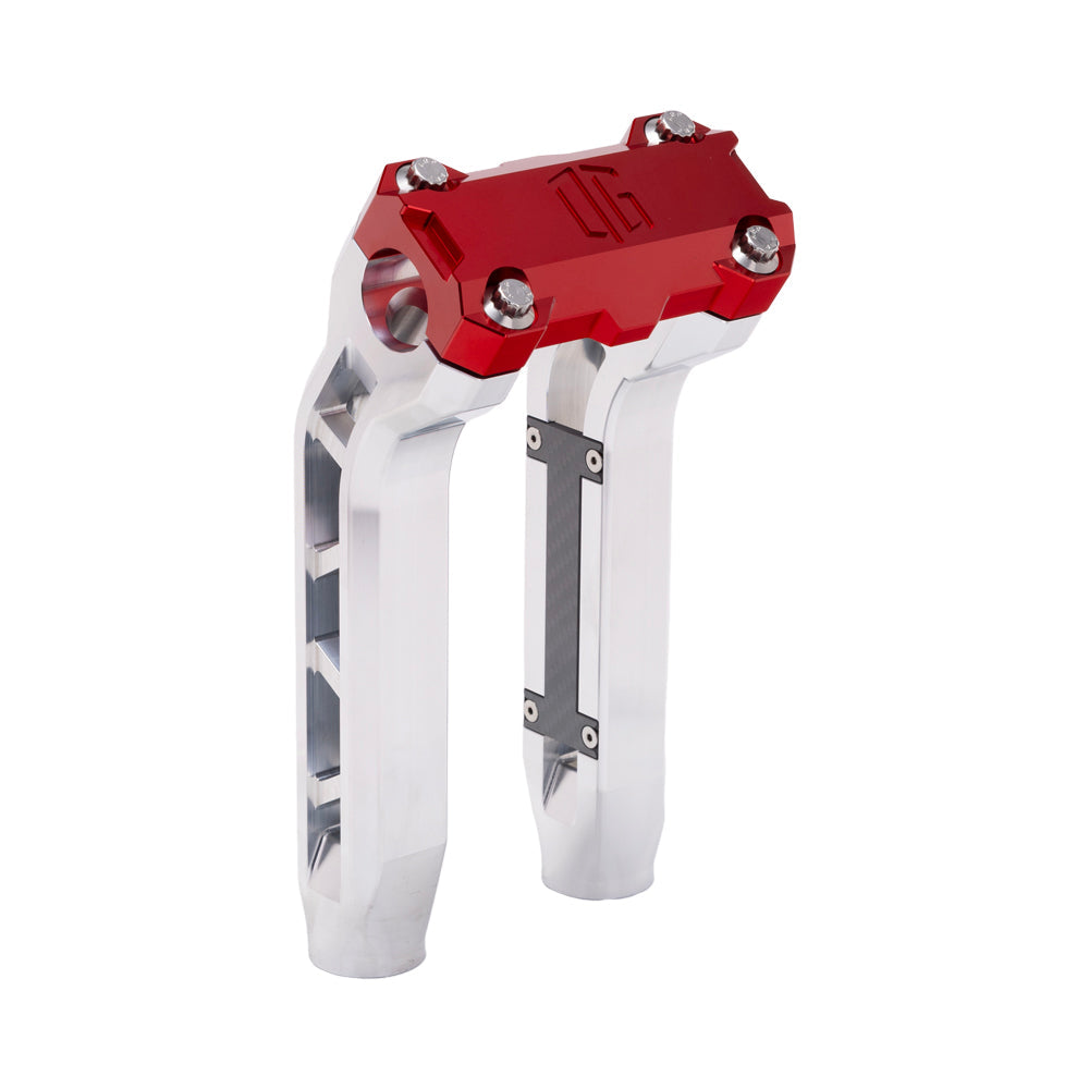OG Aluminum Performance 8.5 inch Pull Back Riser Legs with Red Performance Top Clamp
