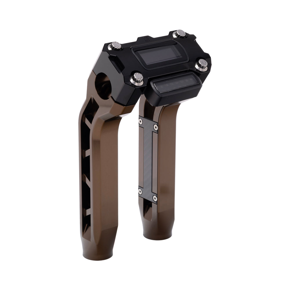 OG Bronze Performance 8.5 inch Pull Back Riser Legs with Black Performance Digital Gauge Top Clamp