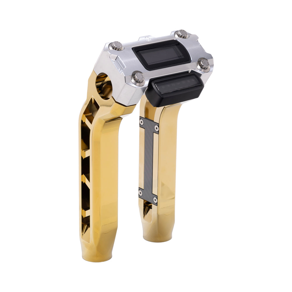 OG Gold Plating Performance 8.5 inch Pull Back Riser Legs with Aluminum Performance Digital Gauge Top Clamp