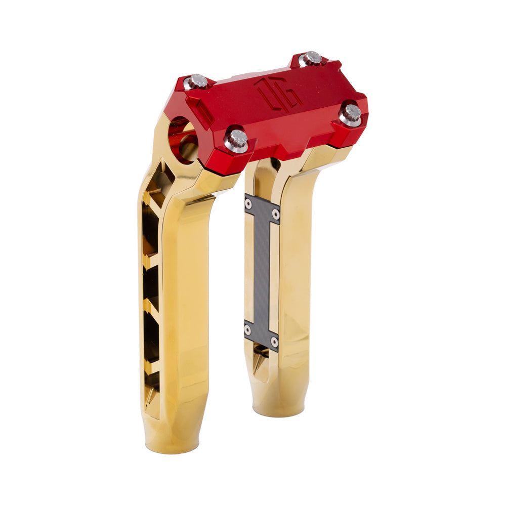 OG Gold Plating Performance 8.5 inch Pull Back Riser Legs with Red Performance Top Clamp