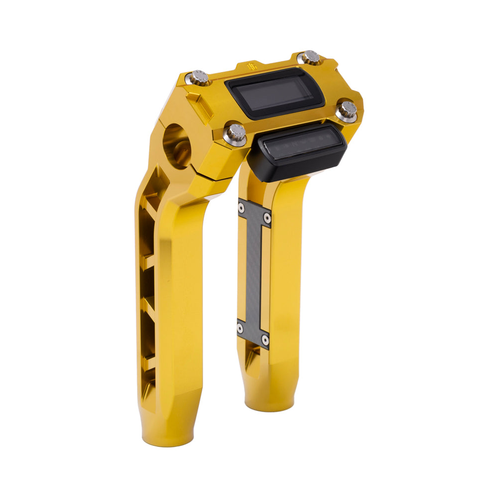OG Gold Performance 8.5 inch Pull Back Riser Legs with Gold Performance Digital Gauge Top Clamp