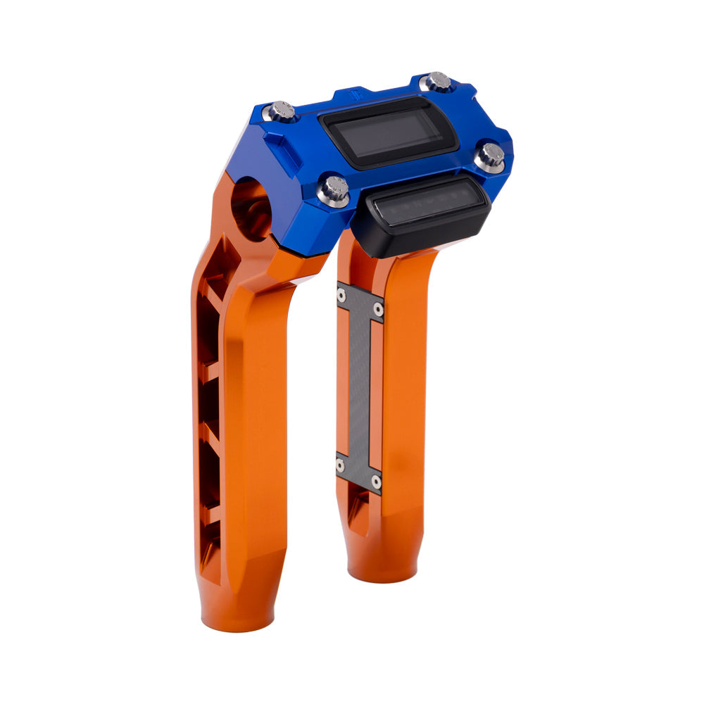 OG Orange Performance 8.5 inch Pull Back Riser Legs with Blue Performance Digital Gauge Top Clamp