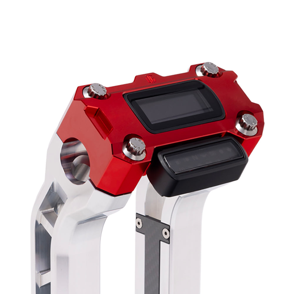OG Red Performance Digital Gauge Top Clamp on OG Aluminum Performance Riser Legs