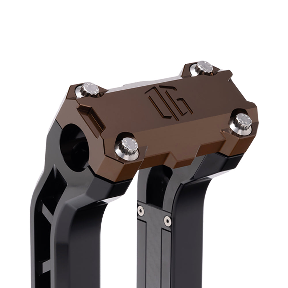 OG Bronze Performance Top Clamp on OG Black Performance Riser Legs
