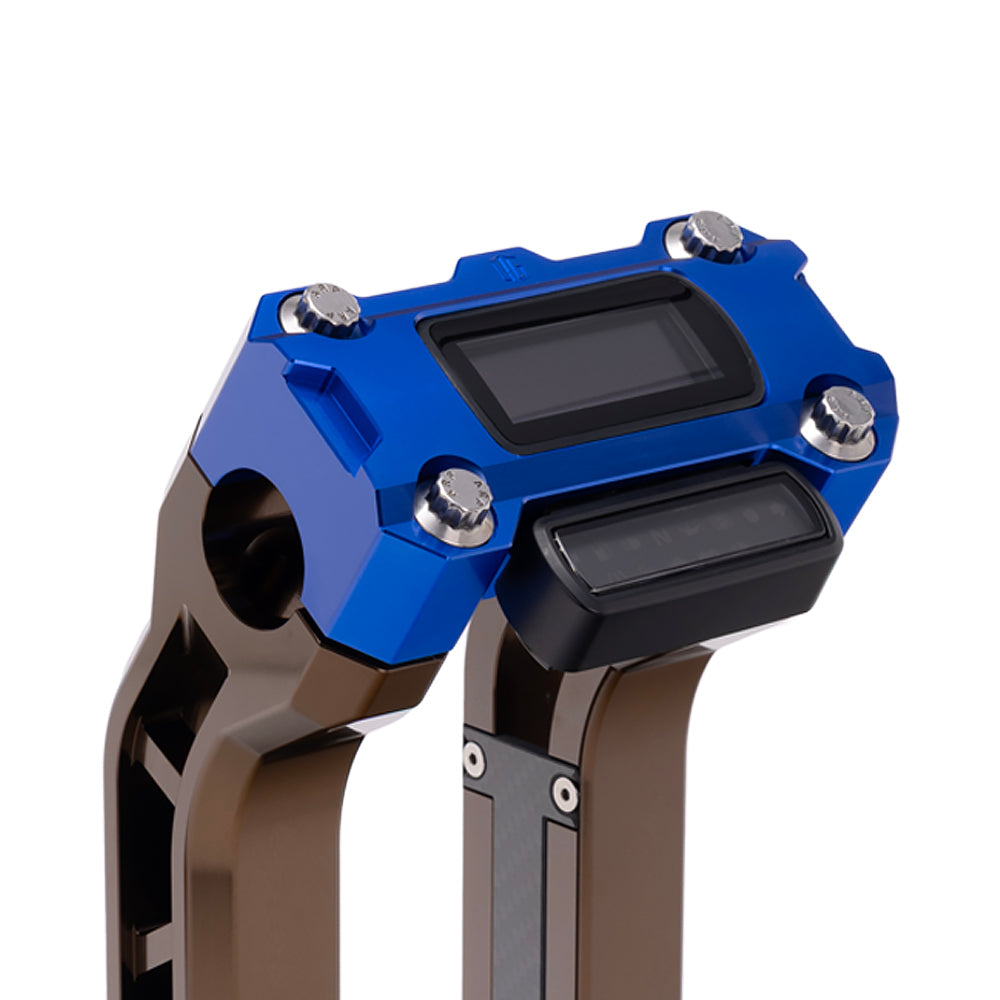 OG Blue Performance Digital Gauge Top Clamp on OG Bronze Performance Riser Legs