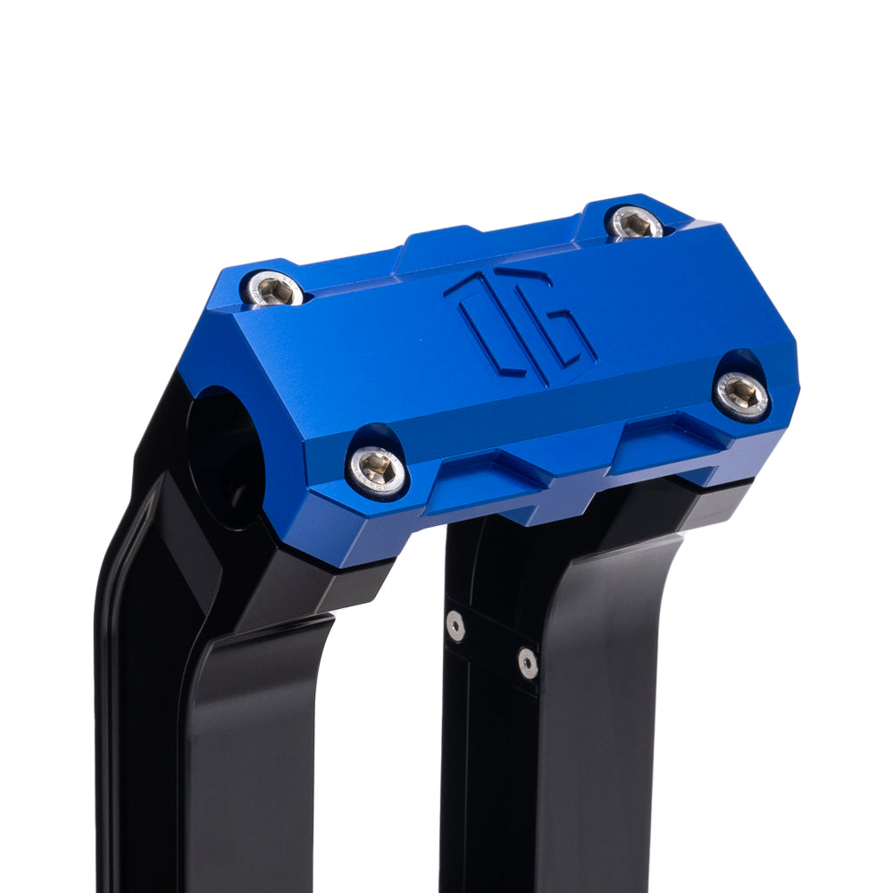 OG Black 10.5 inch Straight Risers with Blue Standard Top Clamp