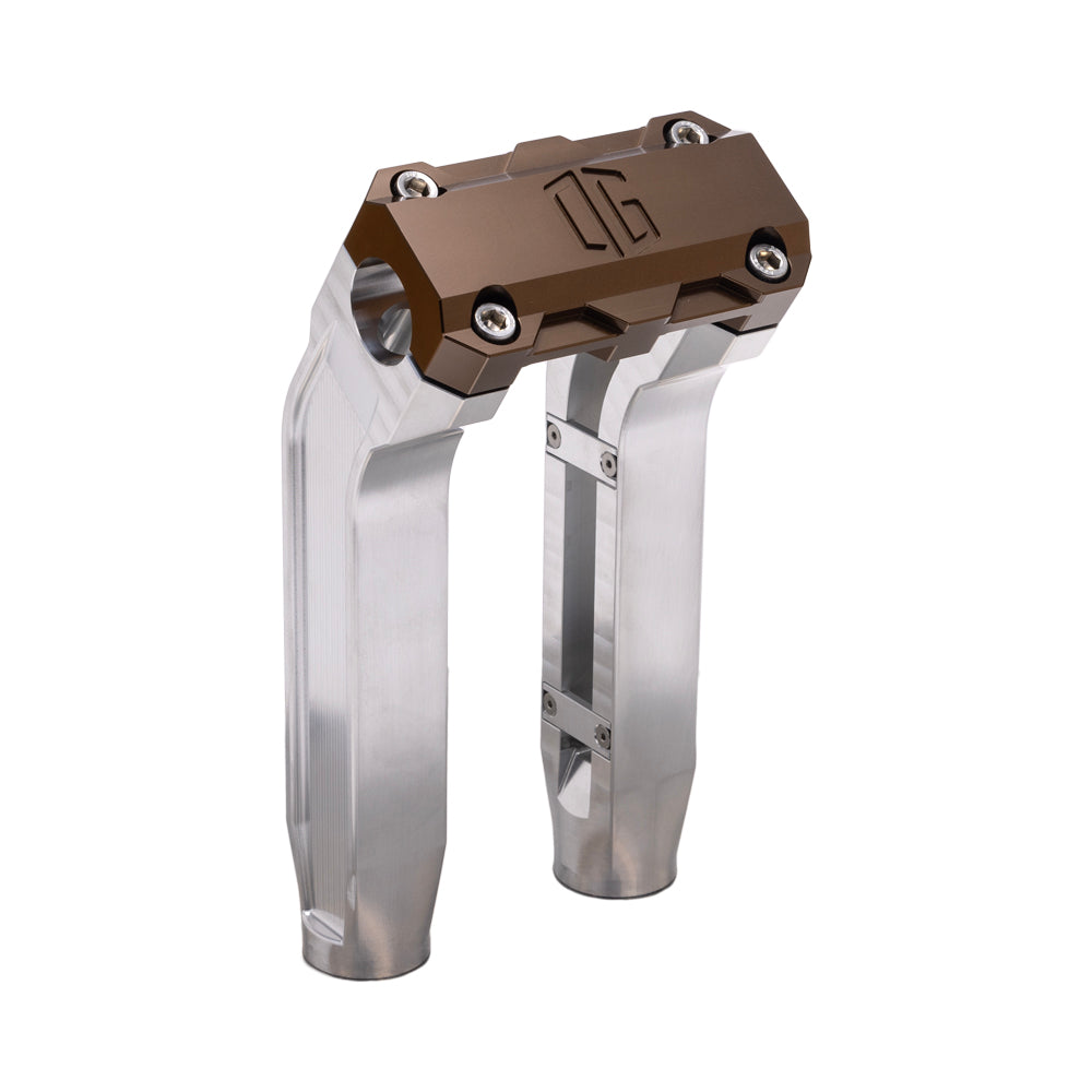 OG Aluminum 8.5 inch Pull Back Risers with Bronze Standard Top Clamp