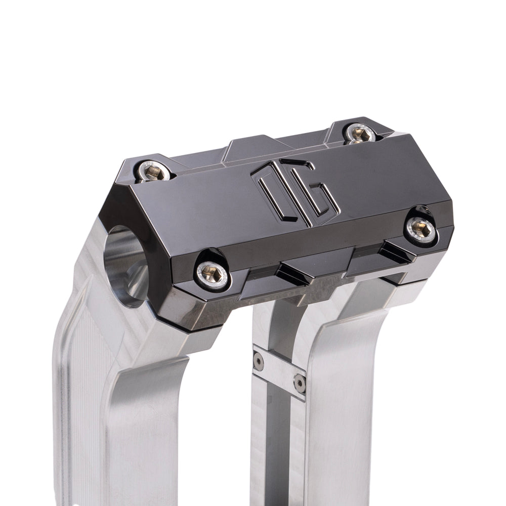 OG Aluminum 8.5 inch Straight Risers with Black Chrome Standard Top Clamp