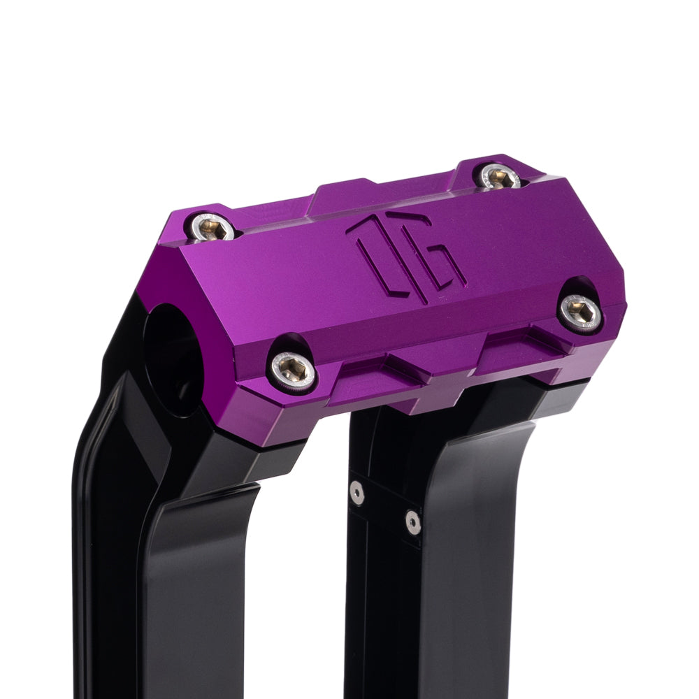 OG Black 8.5 inch Straight Risers with Purple Standard Top Clamp
