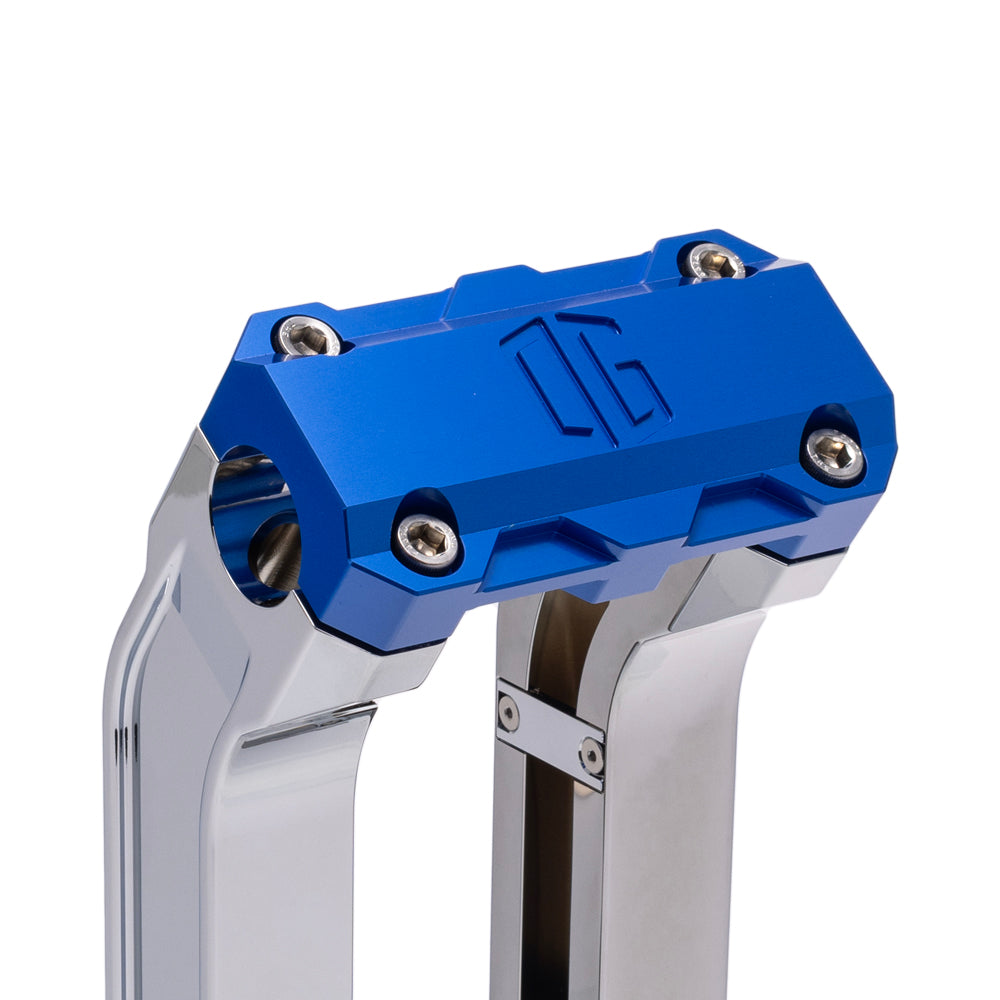 OG Chrome 8.5 inch Straight Risers with Blue Standard Top Clamp