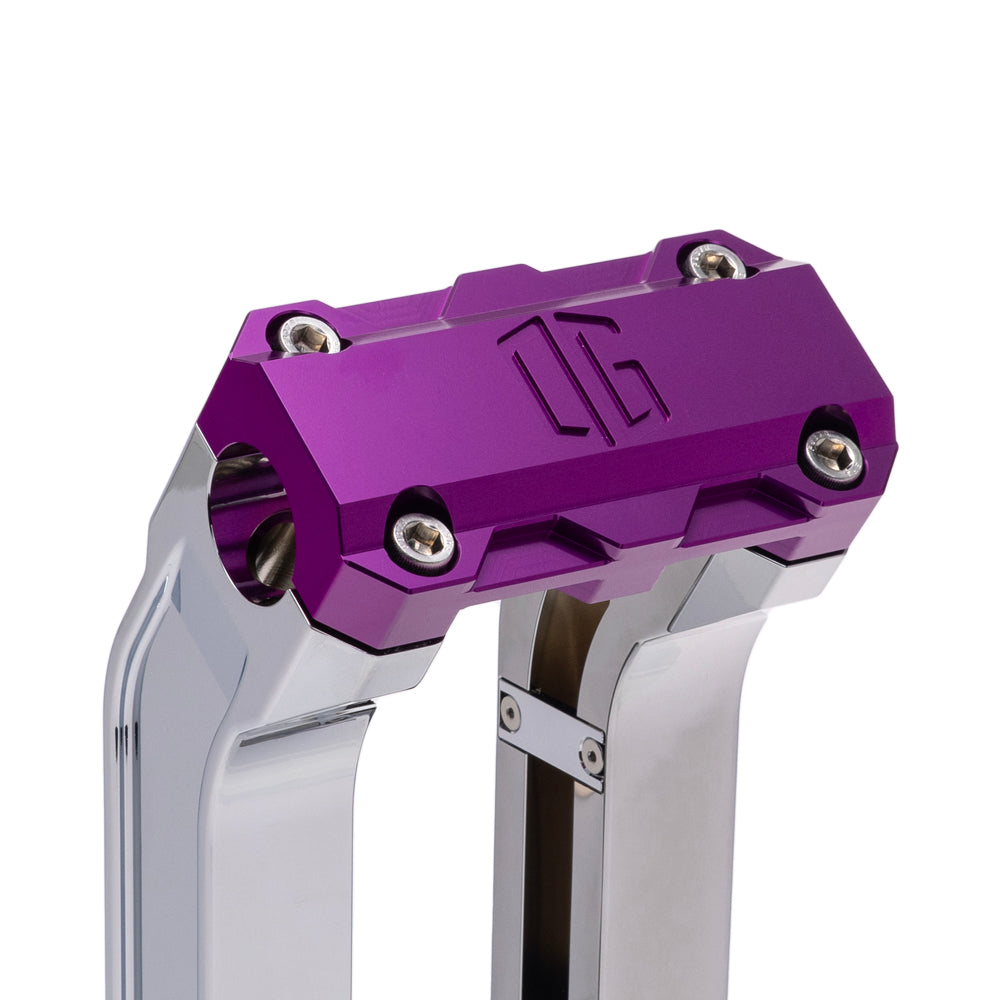 OG Chrome 8.5 inch Straight Risers with Purple Standard Top Clamp