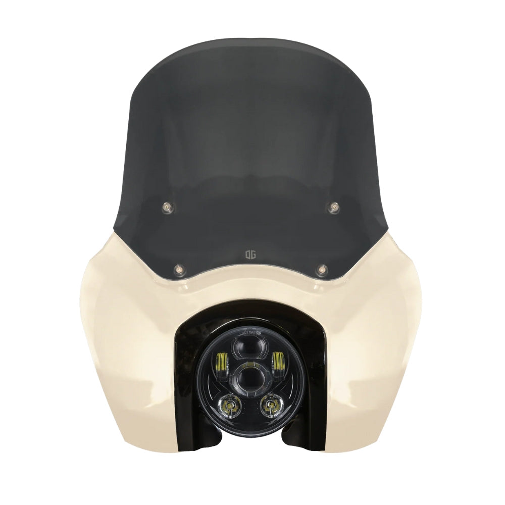 Original Garage Moto Softail Low Rider S Complete T-Sport Fairing Kit - White Sand Pearl Color Match -OG 5.75 LED Black